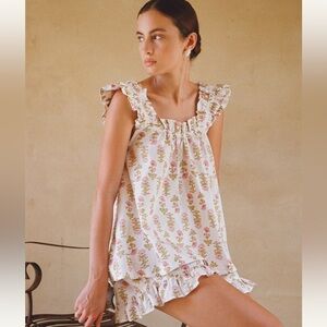 Floral Ruffle Pajama Set